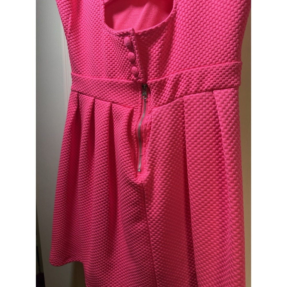 Poof! Girls Size Small Hot Pink Textured Fit & Flare Party Dress Sleeveless Fun - Picture 12 of 14